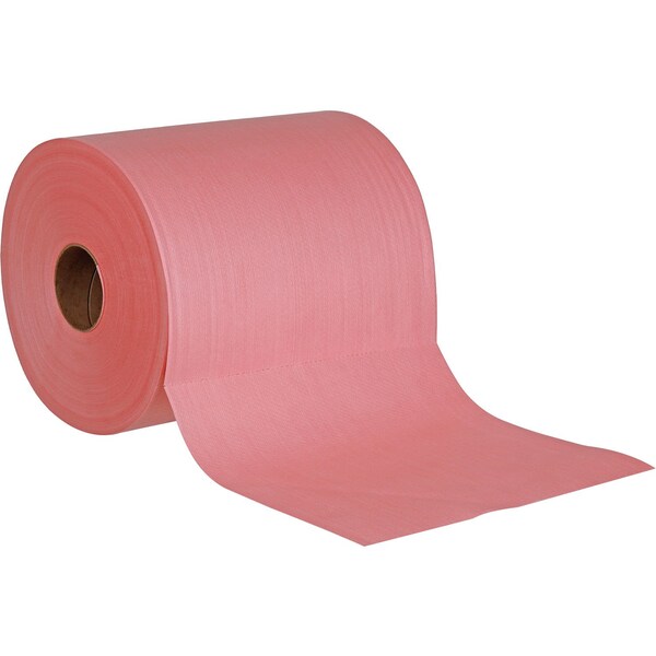 Global Industrial Quick Rags Heavy Duty Jumbo Roll, Red, 475 Sheets/Roll 670205 - main